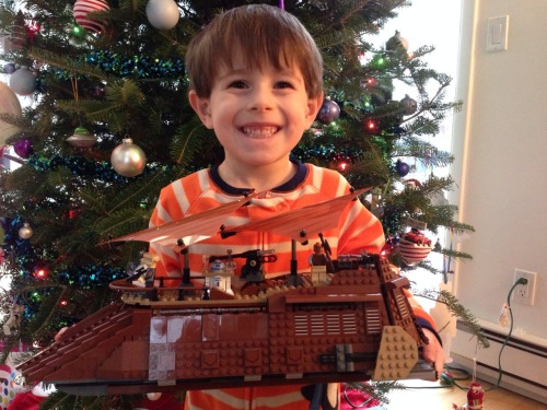 He totally enjoyed building Jabba’s Sail Barge all by himself!